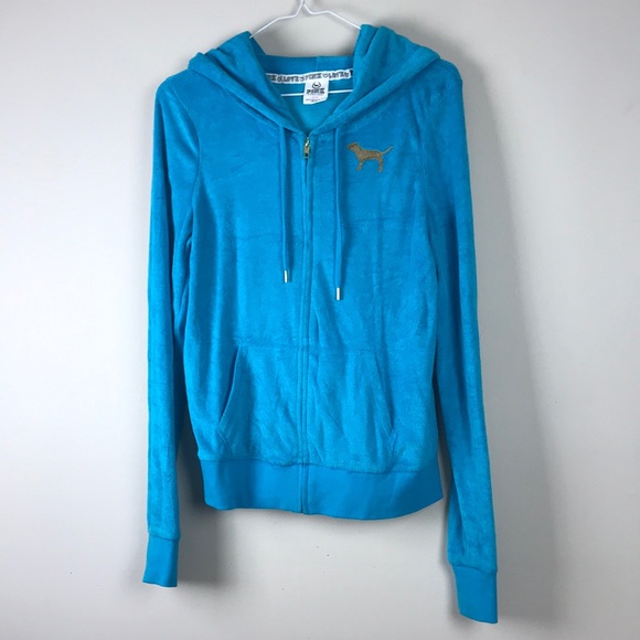 PINK Victoria’s Secret Blue and Gold Jacket Size S - Picture 2 of 5